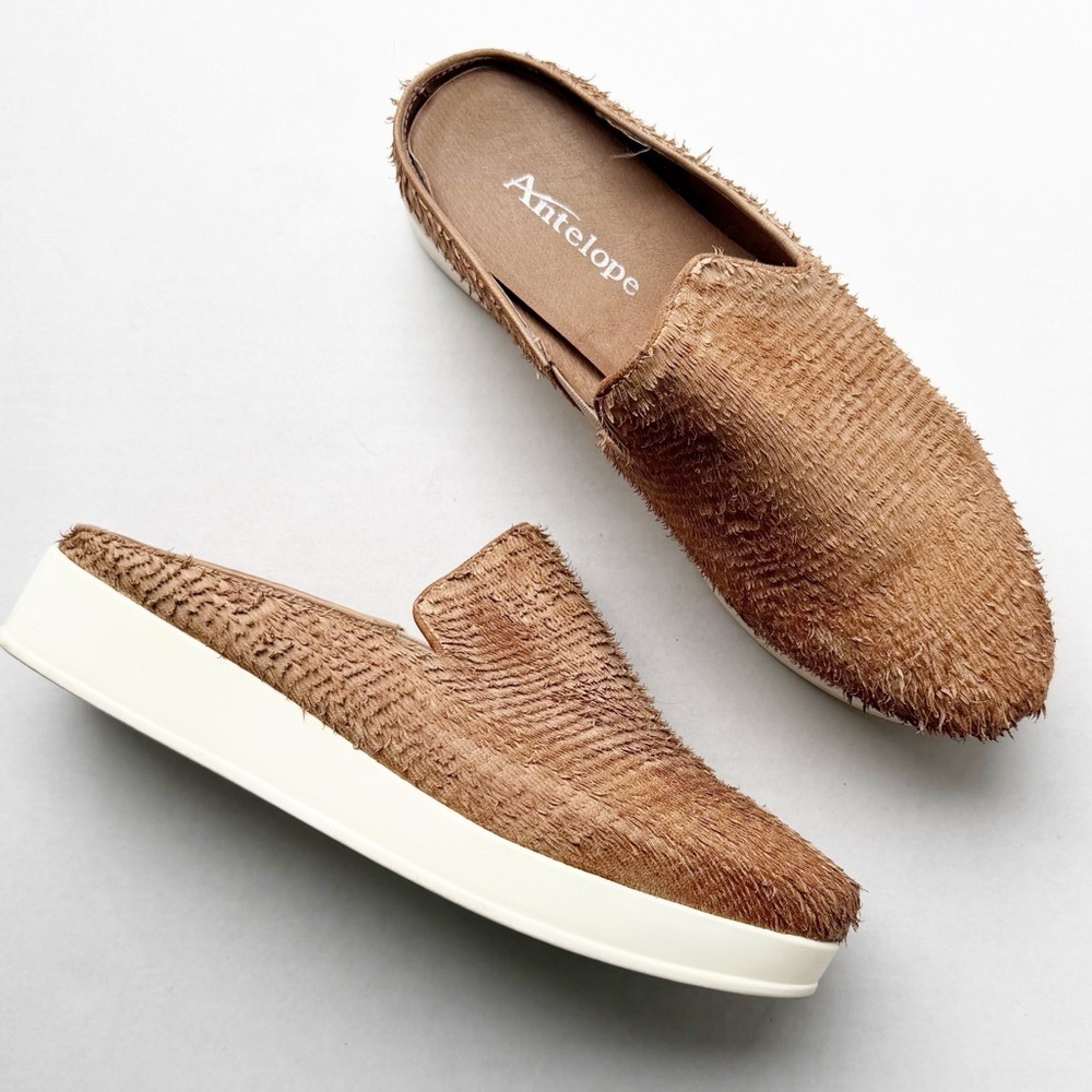 Antelope J47 Sail Away Mules Slip On Shoes Leather Textured size 38 7 7.5
